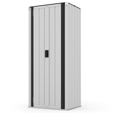 YODOLLA Gartenschrank, Metall Geräteschuppen Wetterfest, Weiß
