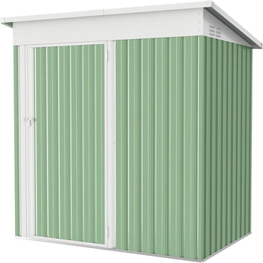 YODOLLA 3x5 Gartenschuppen aus Metall, stabil mit großer abschließbarer Tür, Grün
