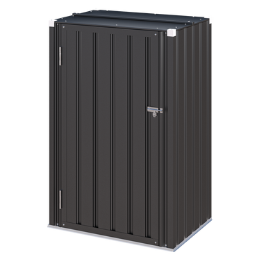 YODOLLA Metall Gartenschrank, wetterfester Einzel-Tür Außenschrank, Grau
