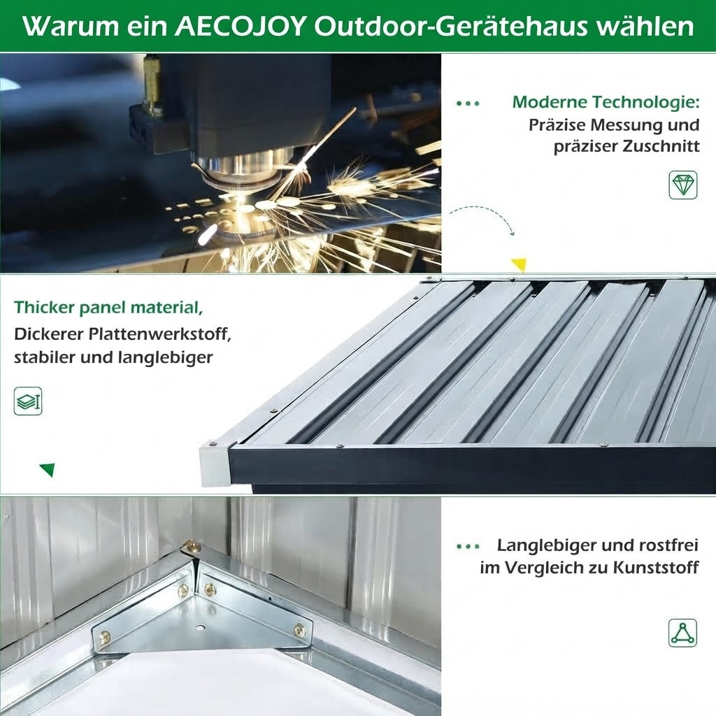 YODOLLA Mülltonnenbox 2er mit Gasdruckfeder, Metall Gartenschrank, Grau