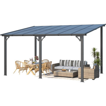 YODOLLA 4,3 × 3 m Terrassenüberdachung für Garten, Schwarz