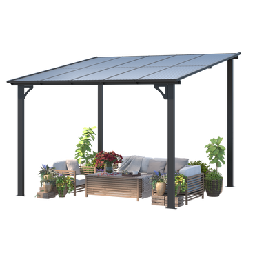 YODOLLA 3 x 3 m Terrassenüberdachung für Garten, Schwarz