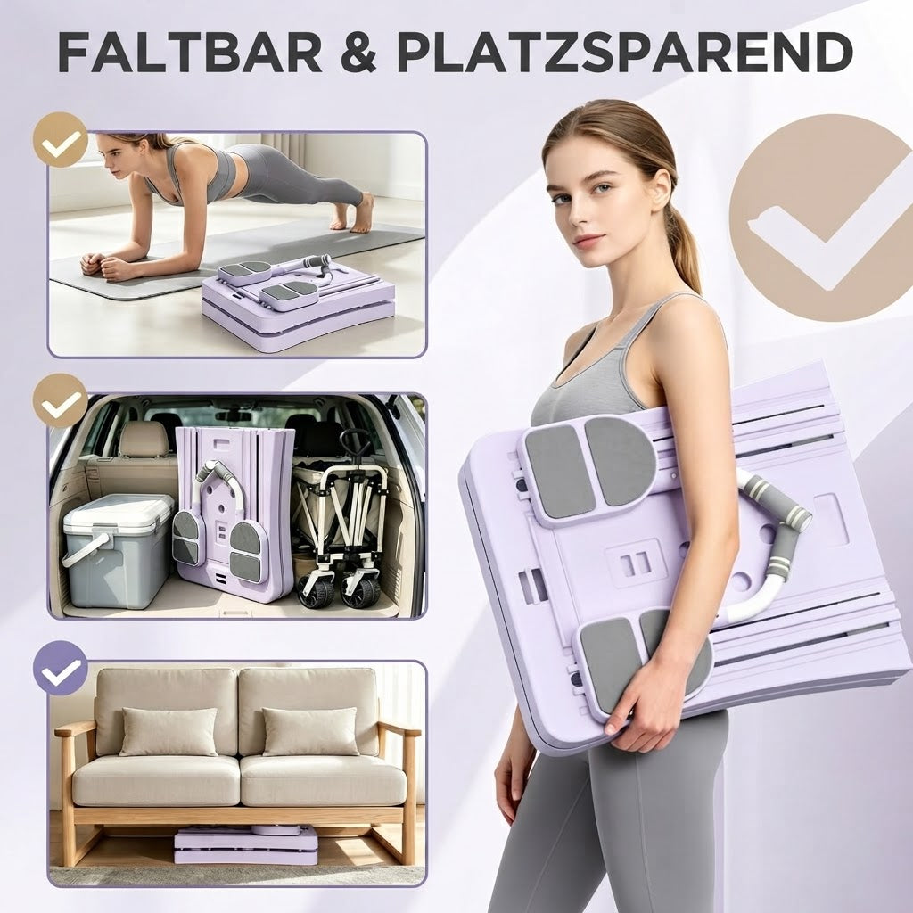 YODOLLA 5-in-1 faltbares Pilates-Reformer-Brett mit LED-Zähler, Violett