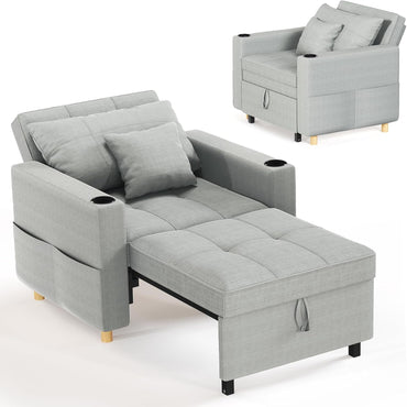 YODOLLA Schlafsofa, 36 Zoll verwandelbarer Stuhl mit Bettfunktion, Grau