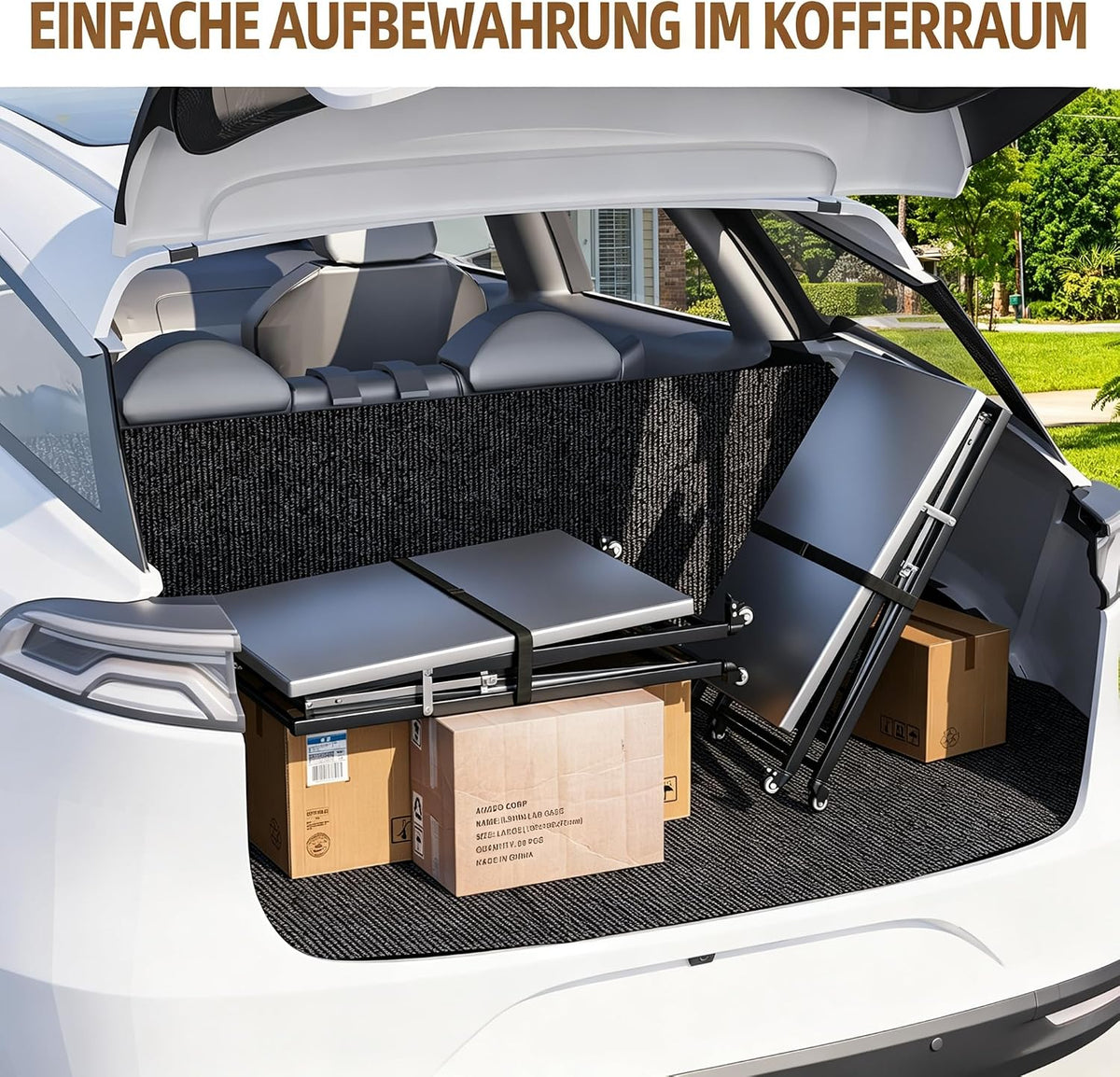 YODOLLA Grillwagen Outdoor – 3-stufiger Gartenwagen, Silber
