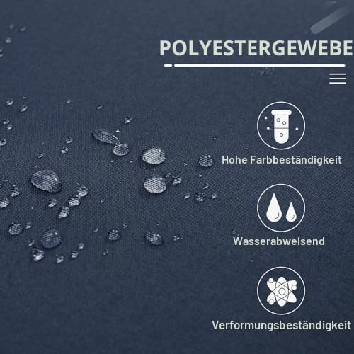 YODOLLA 3‑Sitzer Gartenschaukel mit Sonnendach & Polstern, Blau