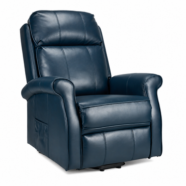 YODOLLA Elektrischer Lift-Sessel für Senioren, Kunstleder, Marineblau