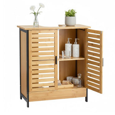YODOLLA Bambus-Badezimmerschrank für unter das Waschbecken, Naturfarbe