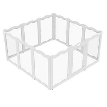 YODOLLA Klarer Acryl-Welpenlaufstall für Wohnung, 76cm Höhe, 12 Stück, Weiß