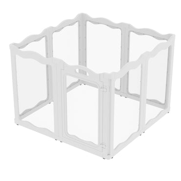 YODOLLA Klarer Acryl-Welpenlaufstall für Wohnung, 76cm Höhe, 8 Stück, Weiß