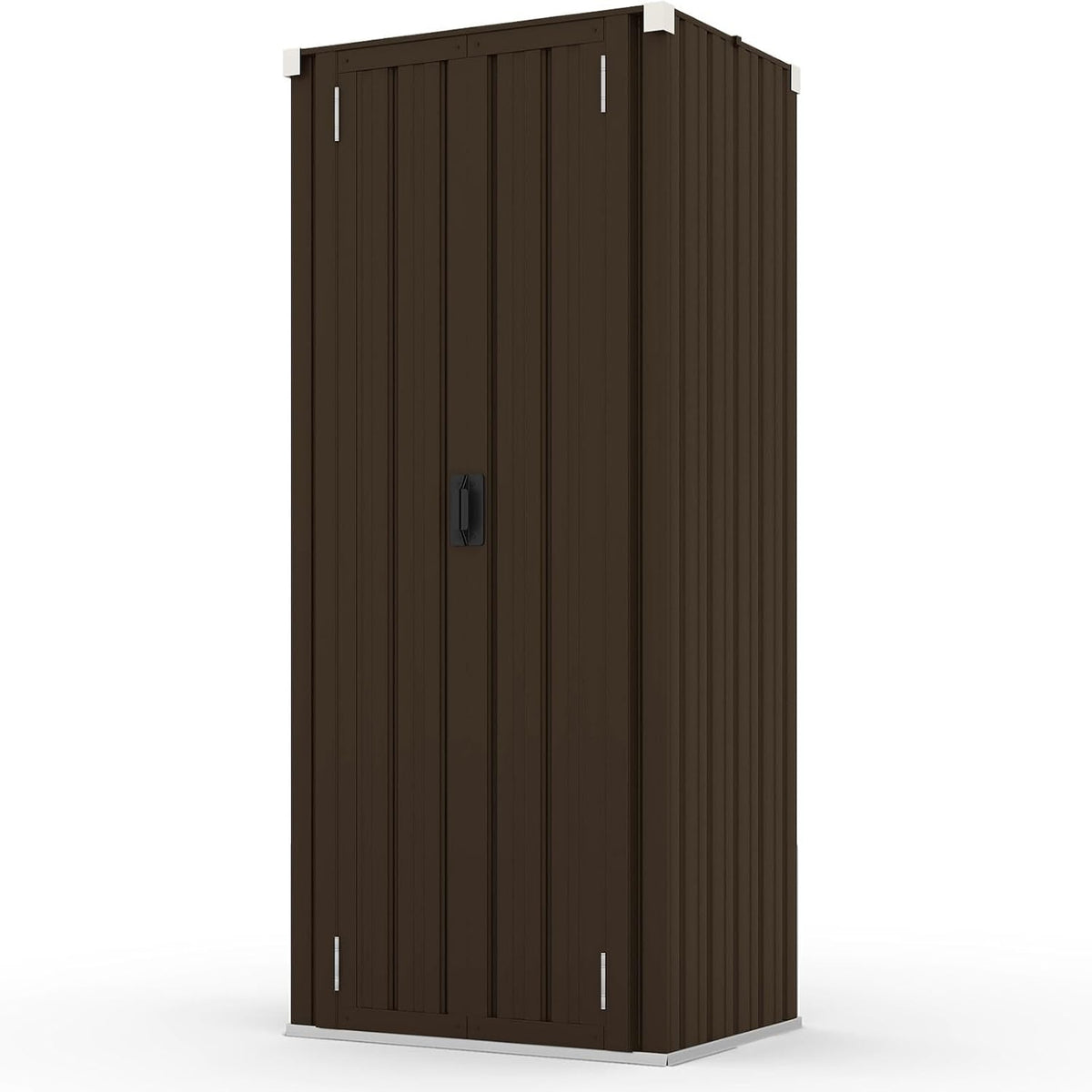YODOLLA Gartenschrank, Metall Geräteschuppen Wetterfest, Braun