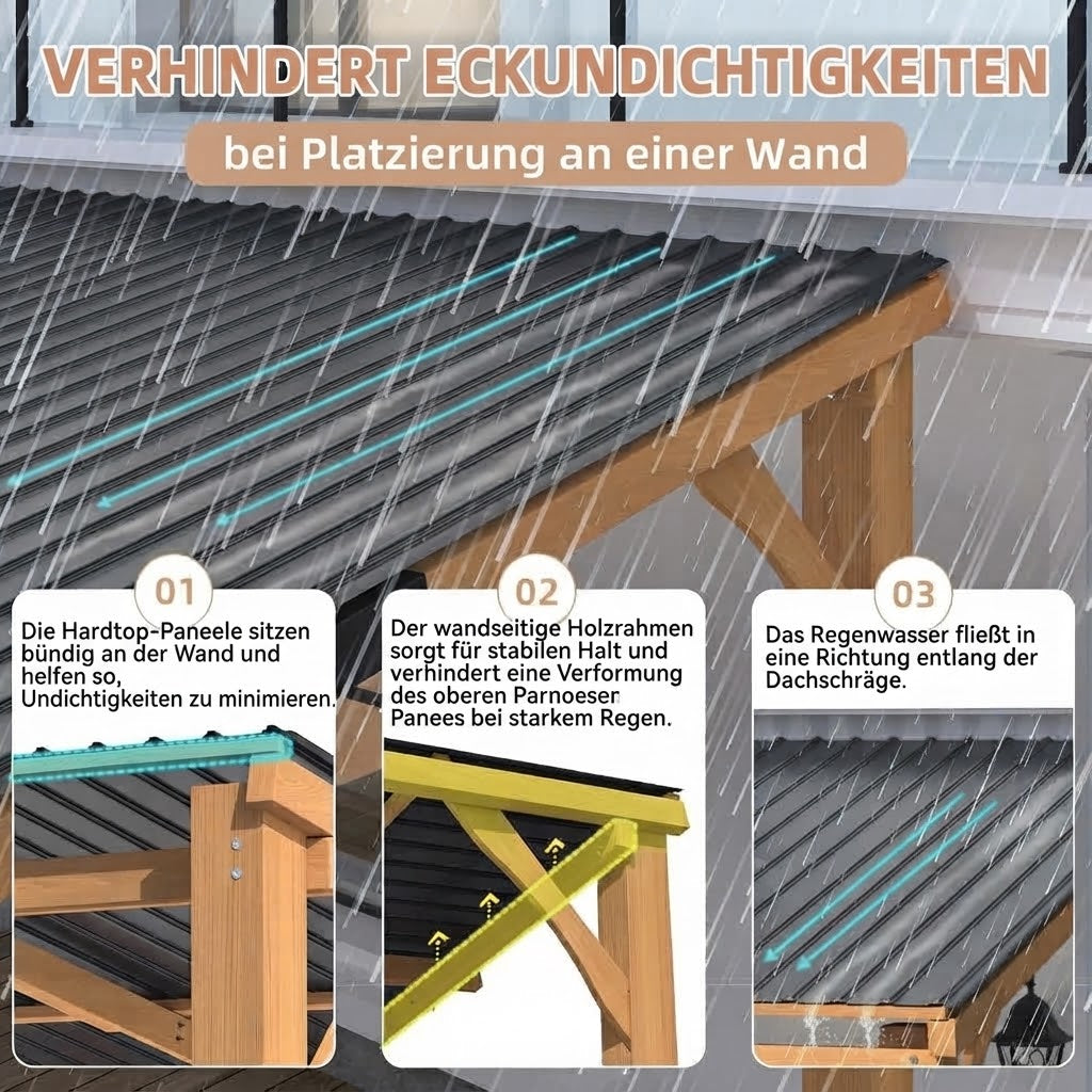 YODOLLA 3 x 3 m Pergola aus Holz, für den Außenbereich, für den Außenbereich, Pergola