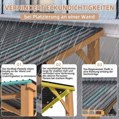 YODOLLA 3 x 3 m Pergola aus Holz, für den Außenbereich, für den Außenbereich, Pergola