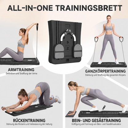 YODOLLA 5-in-1 faltbares Pilates-Reformer-Brett mit LED-Zähler, Schwarz