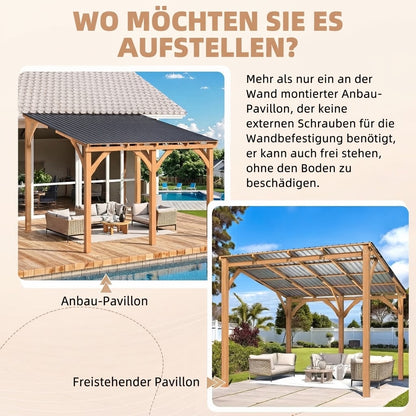YODOLLA 3 x 3 m Pergola aus Holz, für den Außenbereich, für den Außenbereich, Pergola