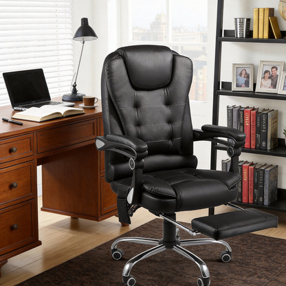 YODOLLA Ergonomisch Bürostuhl mit Fußstütze & Liegefunktion, Schwarz