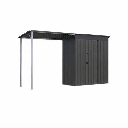 YODOLLA 8x4 FT Außen-Schuppen & Pavillon-Kombination mit Hartdach