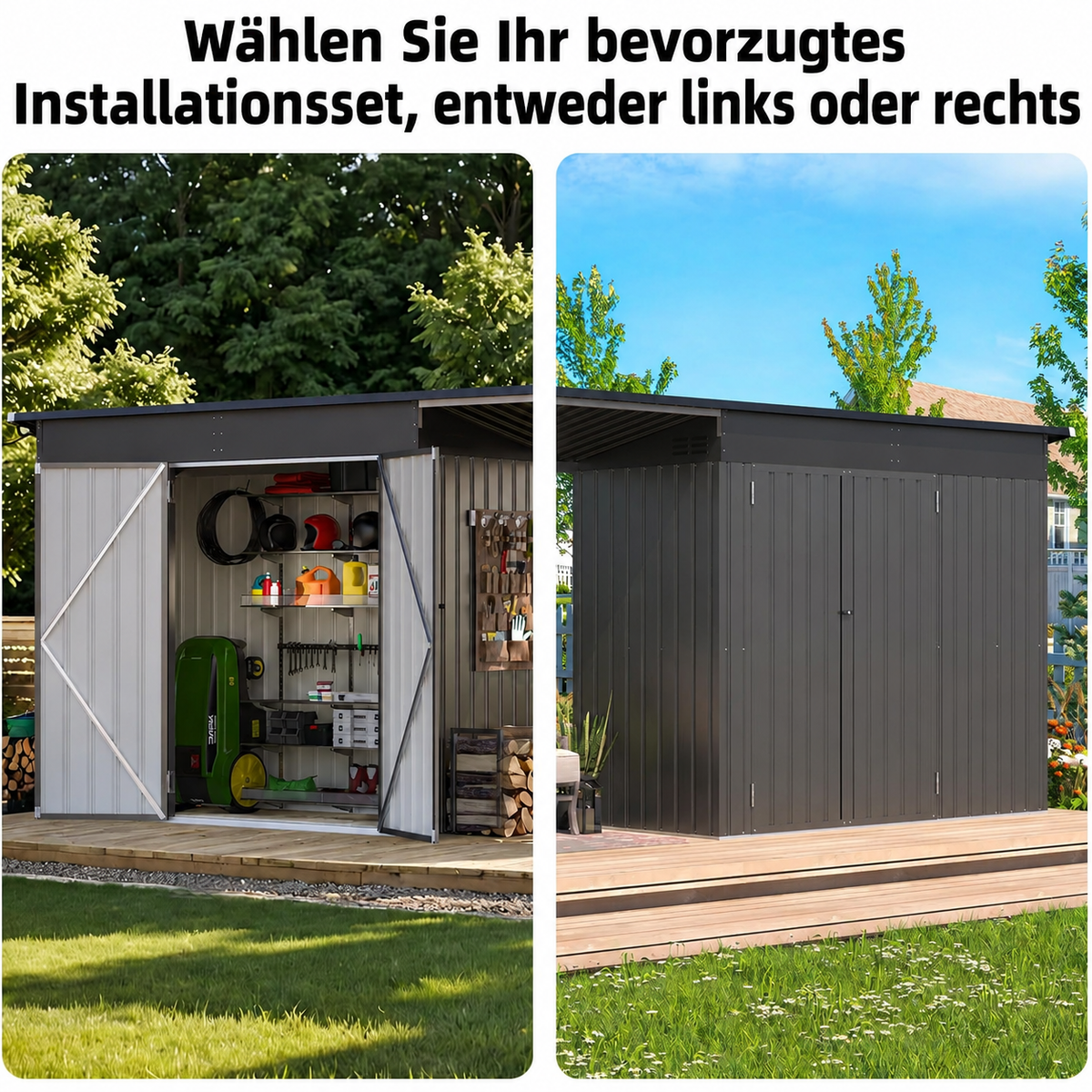YODOLLA 5x3 FT Außen-Schuppen & Pavillon-Kombination mit Hartdach
