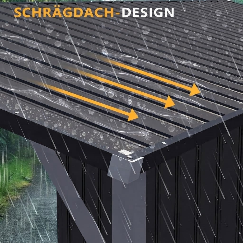 YODOLLA 5x3 FT Außen-Schuppen & Pavillon-Kombination mit Hartdach