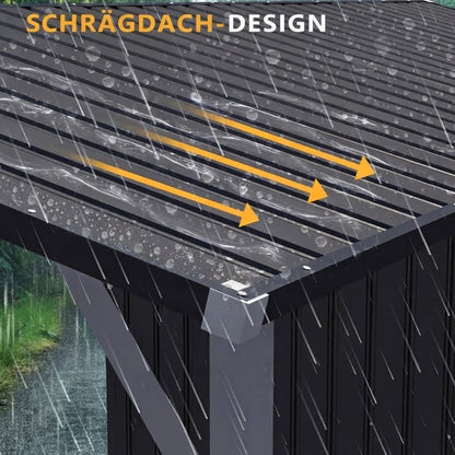 YODOLLA 5x3 FT Außen-Schuppen & Pavillon-Kombination mit Hartdach