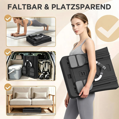 YODOLLA 5-in-1 faltbares Pilates-Reformer-Brett mit LED-Zähler, Schwarz