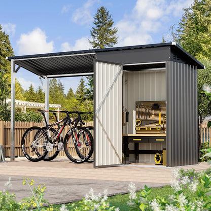 YODOLLA 5x3 FT Außen-Schuppen & Pavillon-Kombination mit Hartdach