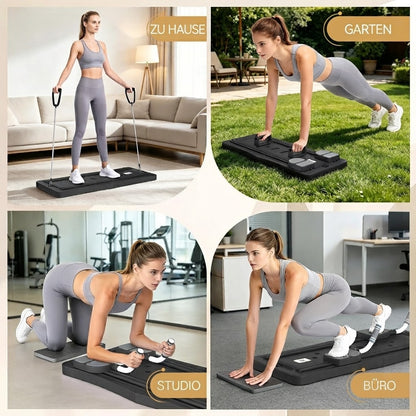YODOLLA 5-in-1 faltbares Pilates-Reformer-Brett mit LED-Zähler, Schwarz