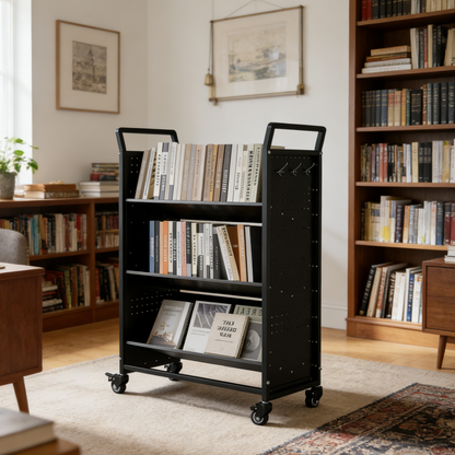 YODOLLA 2-in-1 Bücherwagen 160kg Tragkraft, Universeller Transportwagen