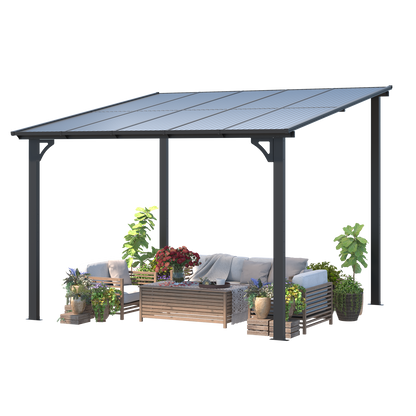 YODOLLA 3 x 3 m Terrassenüberdachung für Garten, Schwarz