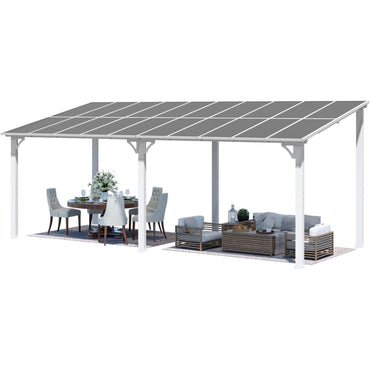 YODOLLA 6 x 2,4 m Terrassenüberdachung für Garten, Weiß