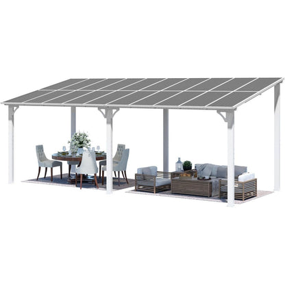 YODOLLA 6 x 2,4 m Terrassenüberdachung für Garten, Weiß