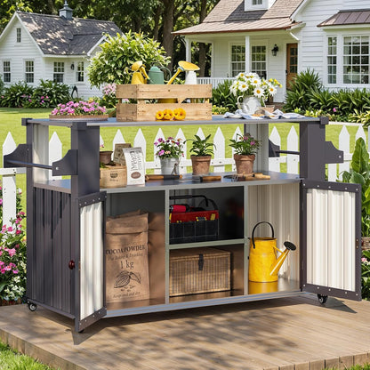 YODOLLA 51'' Outdoor-Grillwagen mit Aufbewahrungsschrank, wasserdicht