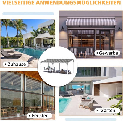 YODOLLA 6 x 2,4 m Terrassenüberdachung für Garten, Weiß