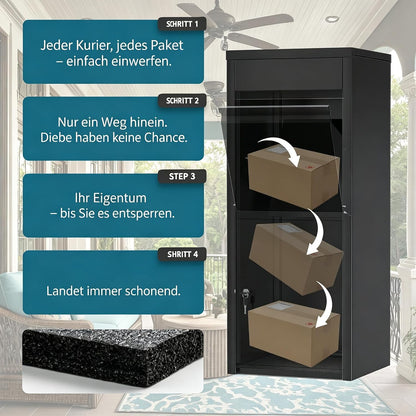 YODOLLA draußen Paketbox mit Schloss, extra große Briefkasten mit Paketfach