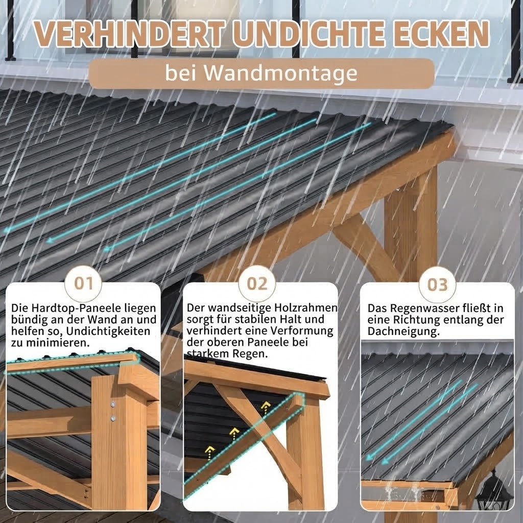 YODOLLA 4,2 x 3 m Pergola aus Holz, für den Außenbereich, für den