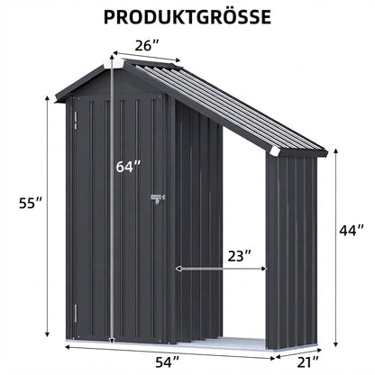 YODOLLA Gartenschrank wasserdicht mit Ablagen und Feuerholzablage