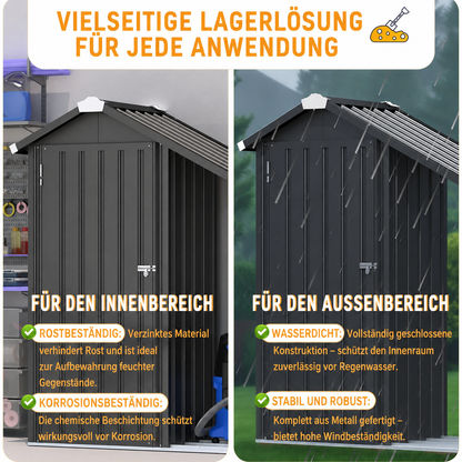 YODOLLA Gartenschrank wasserdicht mit Ablagen und Feuerholzablage