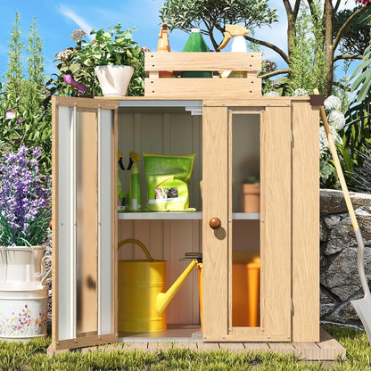 YODOLLA wasserdichter Outdoor-Lagerschrank mit Regalböden und Deckelbox