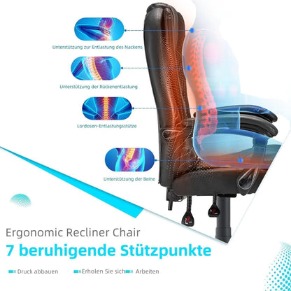 YODOLLA Ergonomisch Bürostuhl mit Fußstütze & Liegefunktion, Schwarz