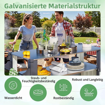 YODOLLA 51'' Outdoor-Grillwagen mit Aufbewahrungsschrank, wasserdicht