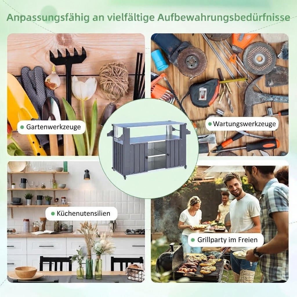 YODOLLA 51'' Outdoor-Grillwagen mit Aufbewahrungsschrank, wasserdicht