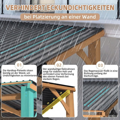 YODOLLA  6 x 3 m Pergola aus Holz, für den Außenbereich, Pergola