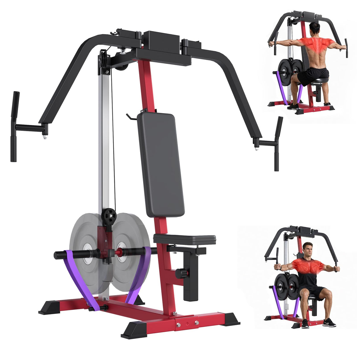 YODOLLA Brustpresse bis 204 kg verstellbar, Butterfly- und Reverse-Butterfly-Maschine