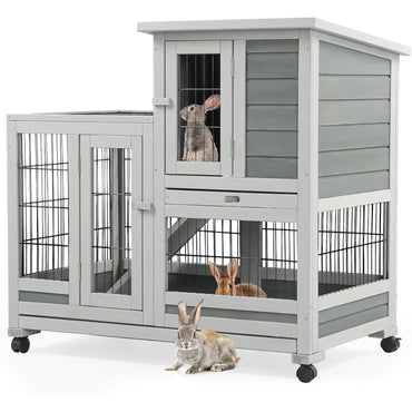 YODOLLA Kaninchenstall, Kleintierstall für Kleintiere, 94 cm Meerschweinchenstall