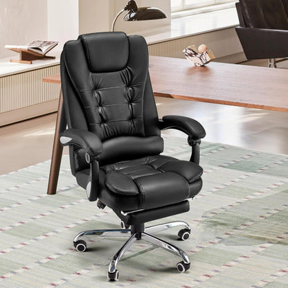 YODOLLA Ergonomisch Bürostuhl mit Fußstütze & Liegefunktion, Schwarz
