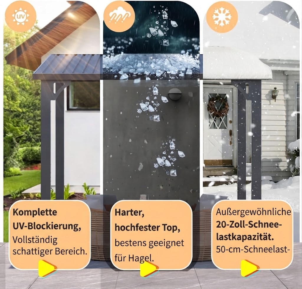 YODOLLA Pergola 10'x8' Hardtop wandmontierter Pultdach-Pavillon für Terrasse, Dunkelgrau