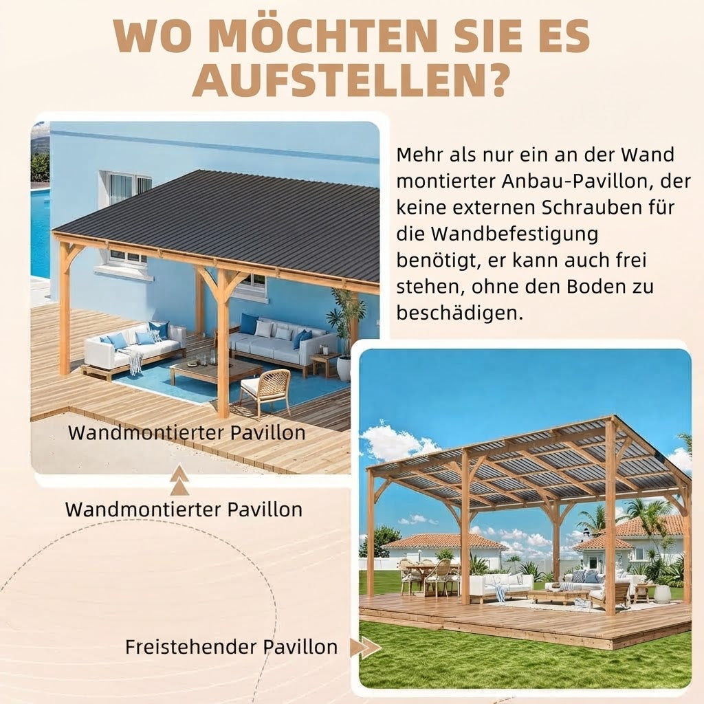 YODOLLA  6 x 3 m Pergola aus Holz, für den Außenbereich, Pergola