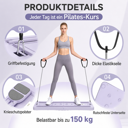 YODOLLA 5-in-1 faltbares Pilates-Reformer-Brett mit LED-Zähler, Violett