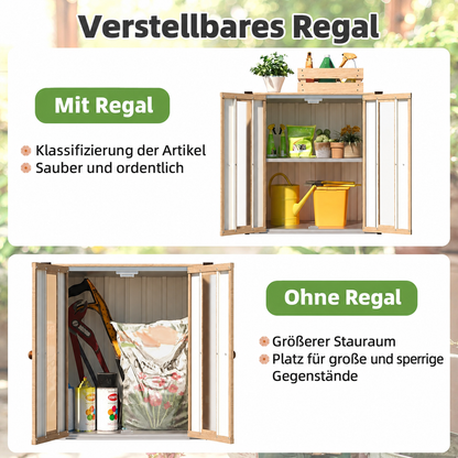 YODOLLA wasserdichter Outdoor-Lagerschrank mit Regalböden und Deckelbox