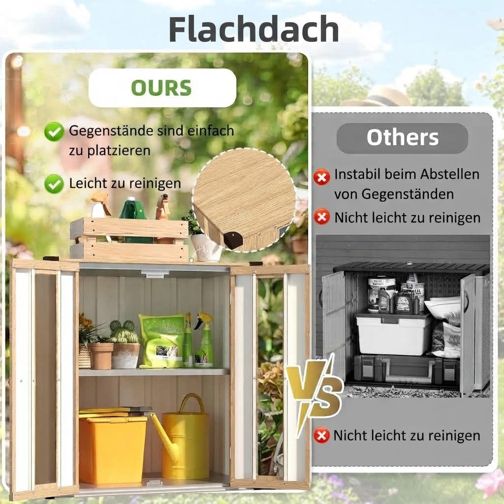 YODOLLA wasserdichter Outdoor-Lagerschrank mit Regalböden und Deckelbox